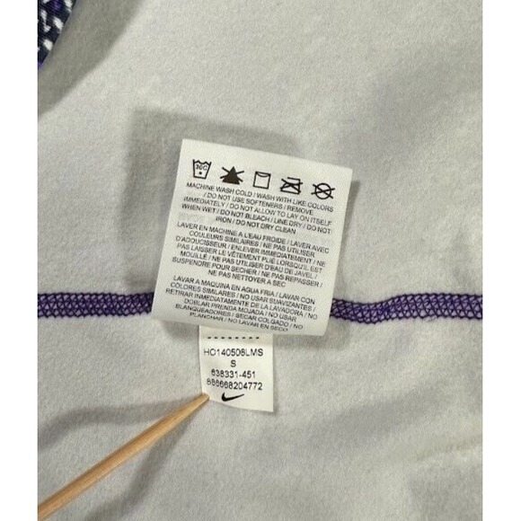 Nike Pro Dri Fit Sweatshirt Women Small Purple Turtleneck Long Sleeves Pullover - Picture 16 of 16